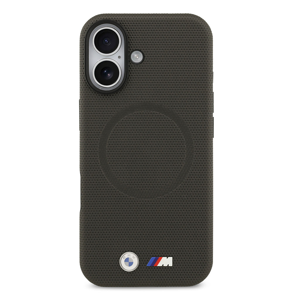 iPhone 17 Kılıf BMW Orijinal Lisanslı M-safe Şarj Özellikli Metal Logolu Delikli M Dizayn Deri Kılıf