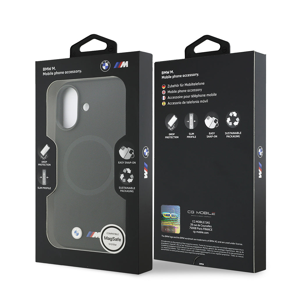 iPhone 17 Kılıf BMW Orijinal Lisanslı M-safe Şarj Özellikli Metal Logolu Delikli M Dizayn Deri Kılıf