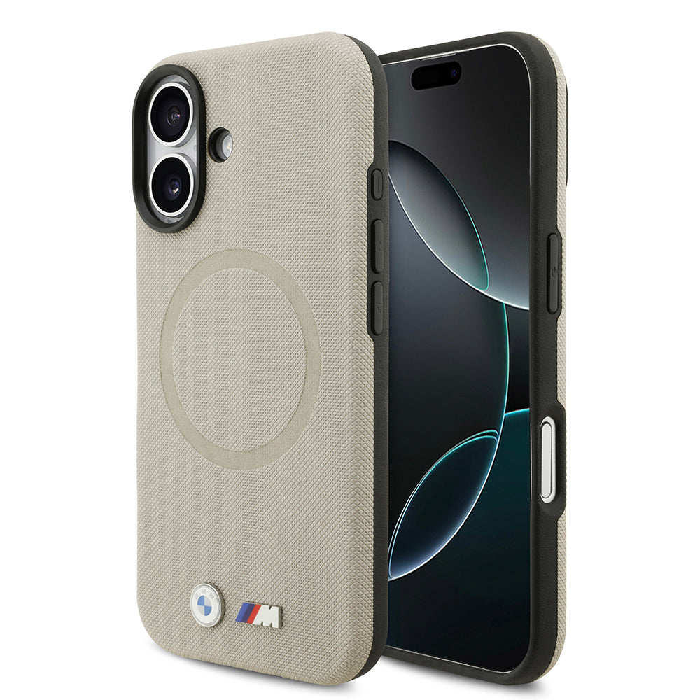 iPhone 17 Kılıf BMW Orijinal Lisanslı M-safe Şarj Özellikli Metal Logolu Delikli M Dizayn Deri Kılıf