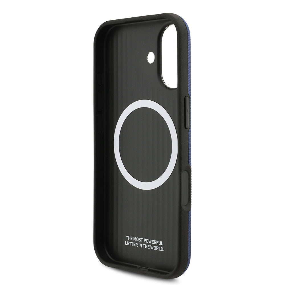 iPhone 17 Kılıf BMW Orijinal Lisanslı M-safe Şarj Özellikli Metal Logolu Delikli M Dizayn Deri Kılıf