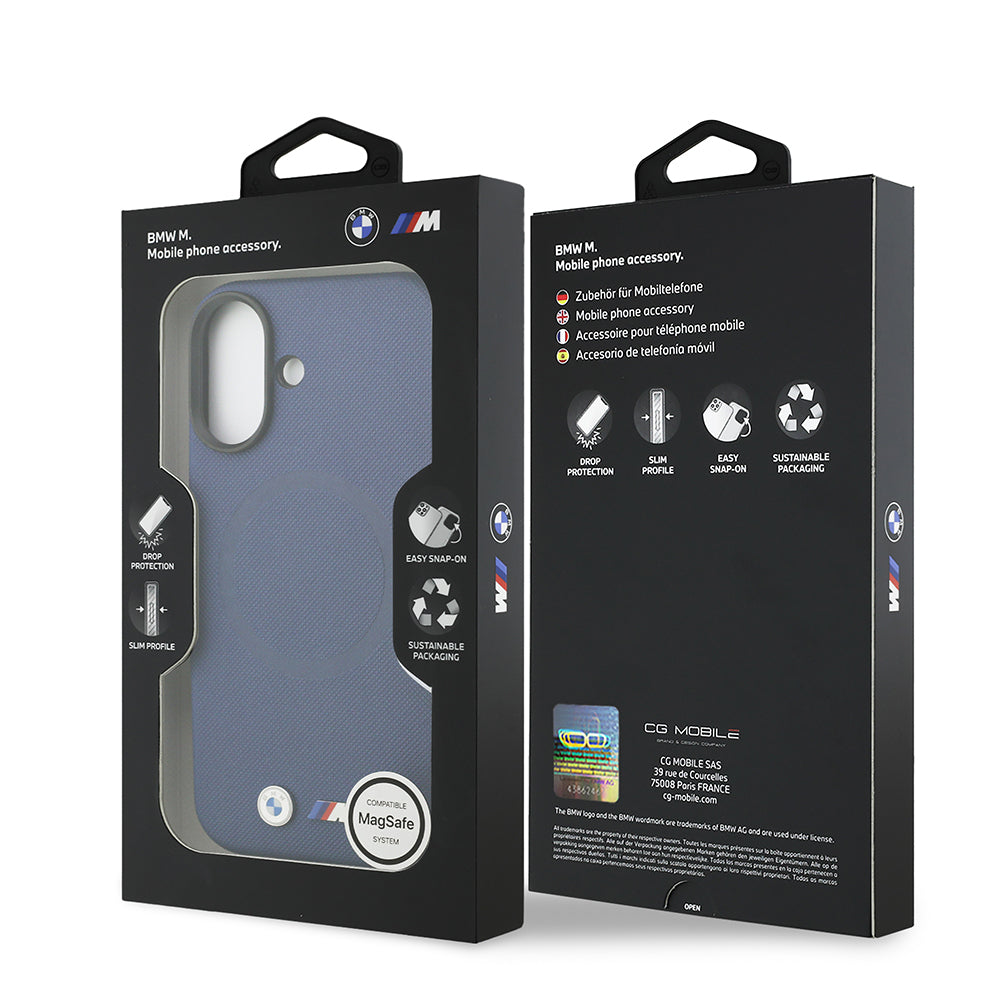 iPhone 17 Kılıf BMW Orijinal Lisanslı M-safe Şarj Özellikli Metal Logolu Delikli M Dizayn Deri Kılıf