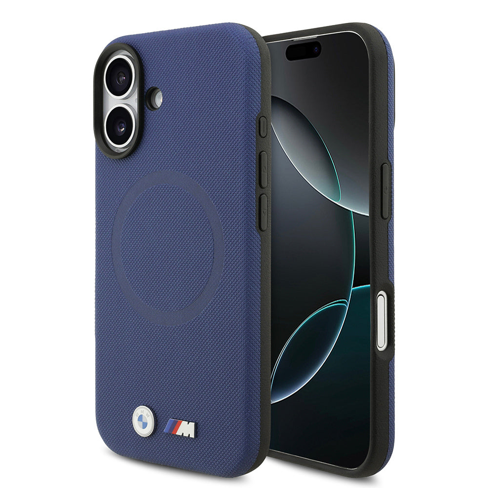 iPhone 17 Kılıf BMW Orijinal Lisanslı M-safe Şarj Özellikli Metal Logolu Delikli M Dizayn Deri Kılıf