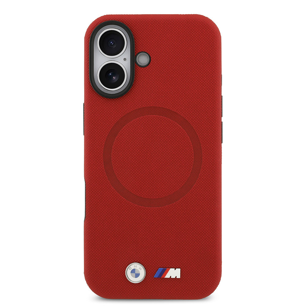 iPhone 17 Kılıf BMW Orijinal Lisanslı M-safe Şarj Özellikli Metal Logolu Delikli M Dizayn Deri Kılıf