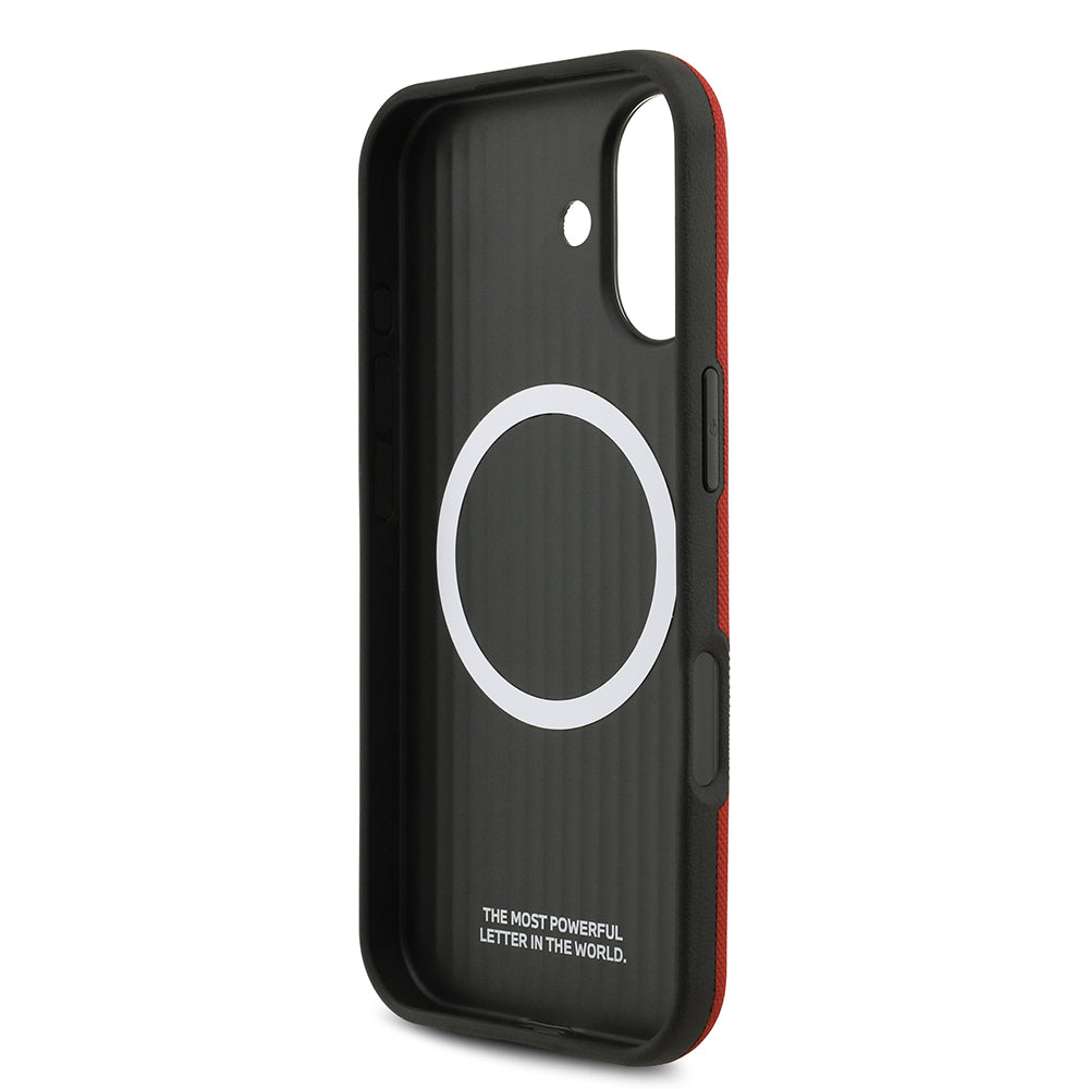 iPhone 17 Kılıf BMW Orijinal Lisanslı M-safe Şarj Özellikli Metal Logolu Delikli M Dizayn Deri Kılıf