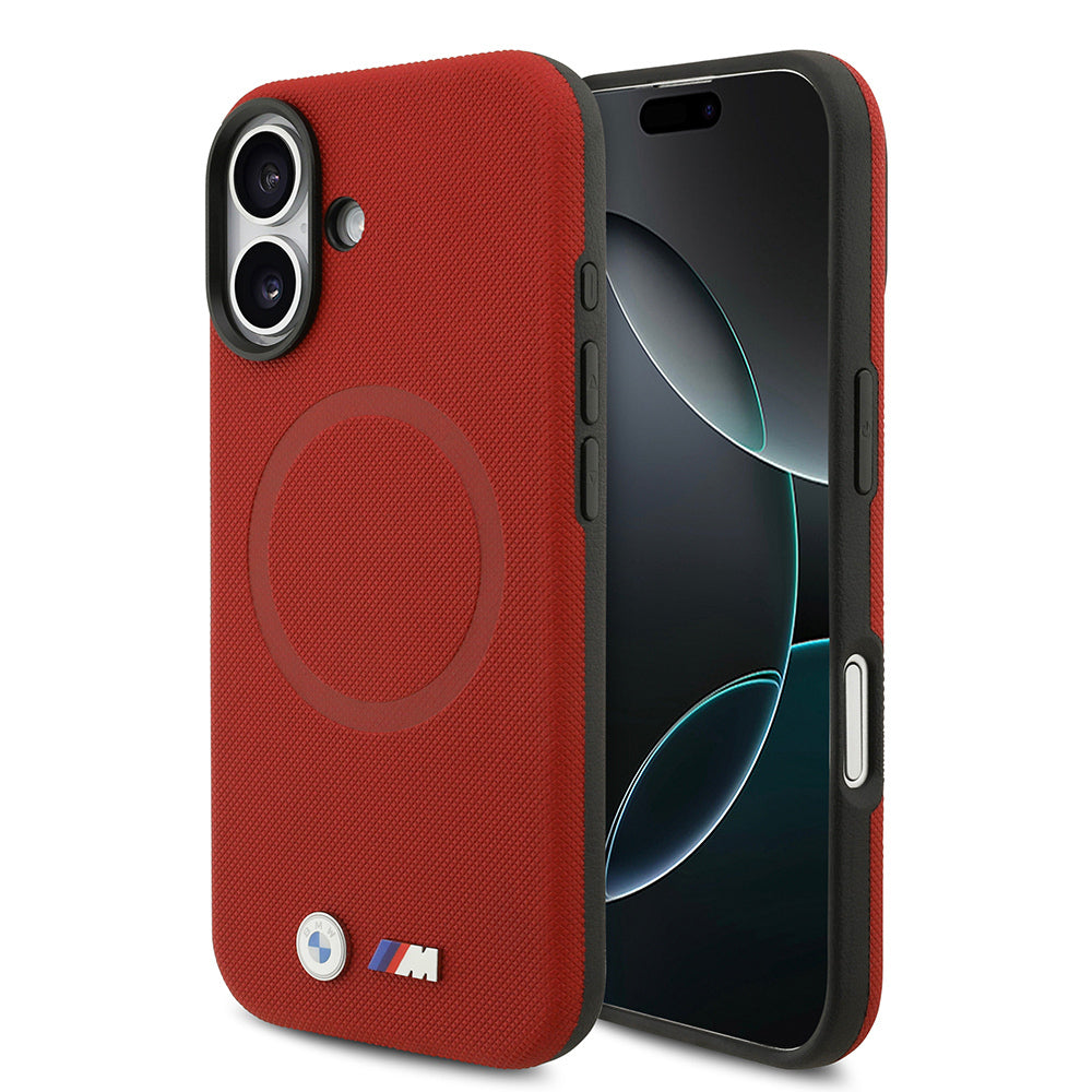 iPhone 17 Kılıf BMW Orijinal Lisanslı M-safe Şarj Özellikli Metal Logolu Delikli M Dizayn Deri Kılıf