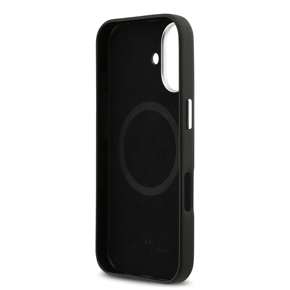 iPhone 17 Kılıf BMW Orijinal Lisanslı M-safe Şarj Özellikli Metal Logolu Tam Kaplama Deri Kılıf