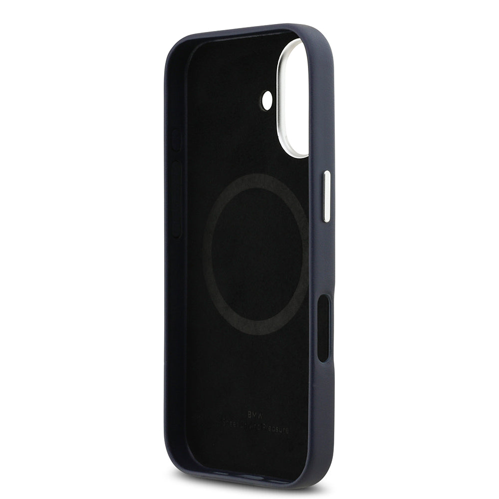 iPhone 17 Kılıf BMW Orijinal Lisanslı M-safe Şarj Özellikli Metal Logolu Tam Kaplama Deri Kılıf