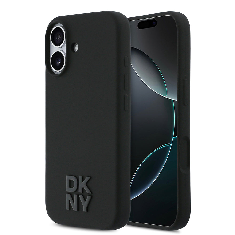 iPhone 17 Kılıf DKNY Orjinal Lisanslı M-safe Şarj Özellikli Metal Logolu Silikon Kılıf