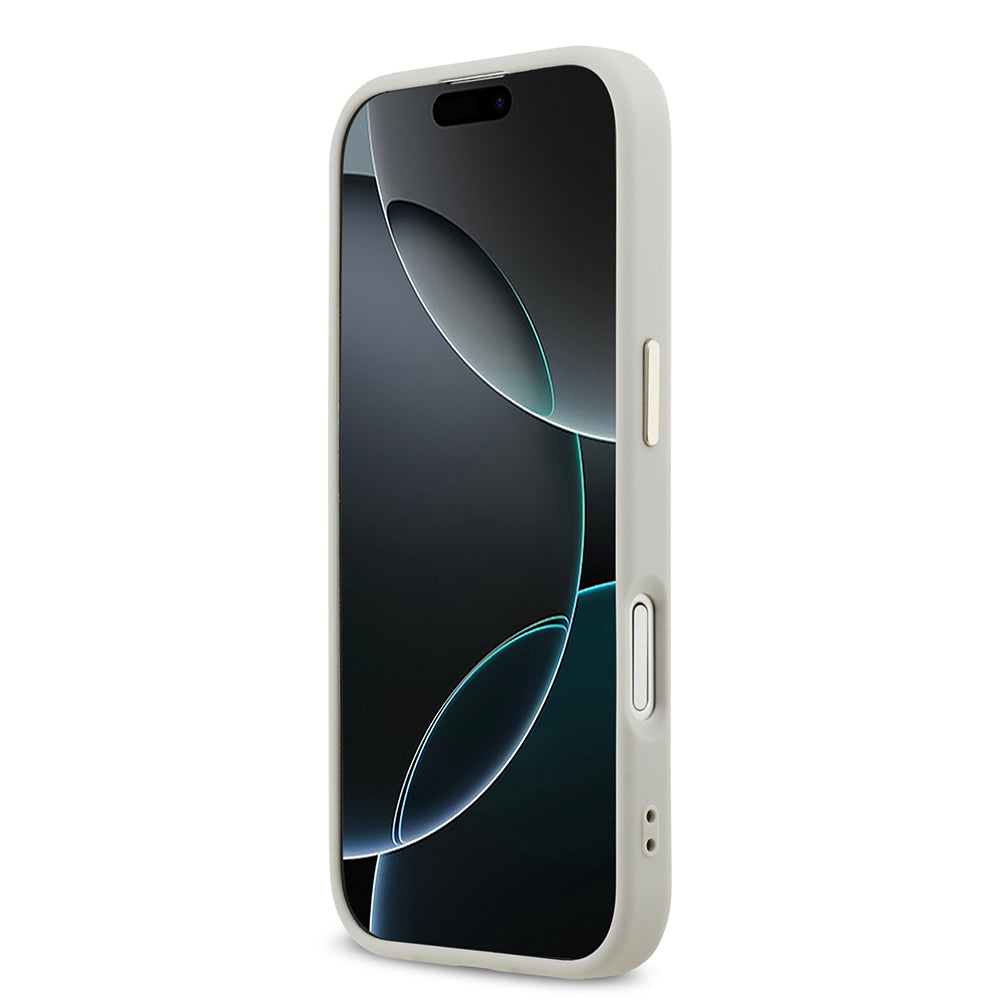 iPhone 17 Kılıf Guess Orijinal Lisanslı 4G Büyük Metal Kamera Çerçeveli ve Logolu Glitter Kılıf