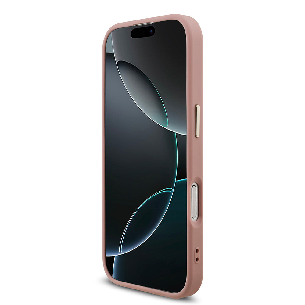 iPhone 17 Kılıf Guess Orijinal Lisanslı 4G Büyük Metal Kamera Çerçeveli ve Logolu Glitter Kılıf