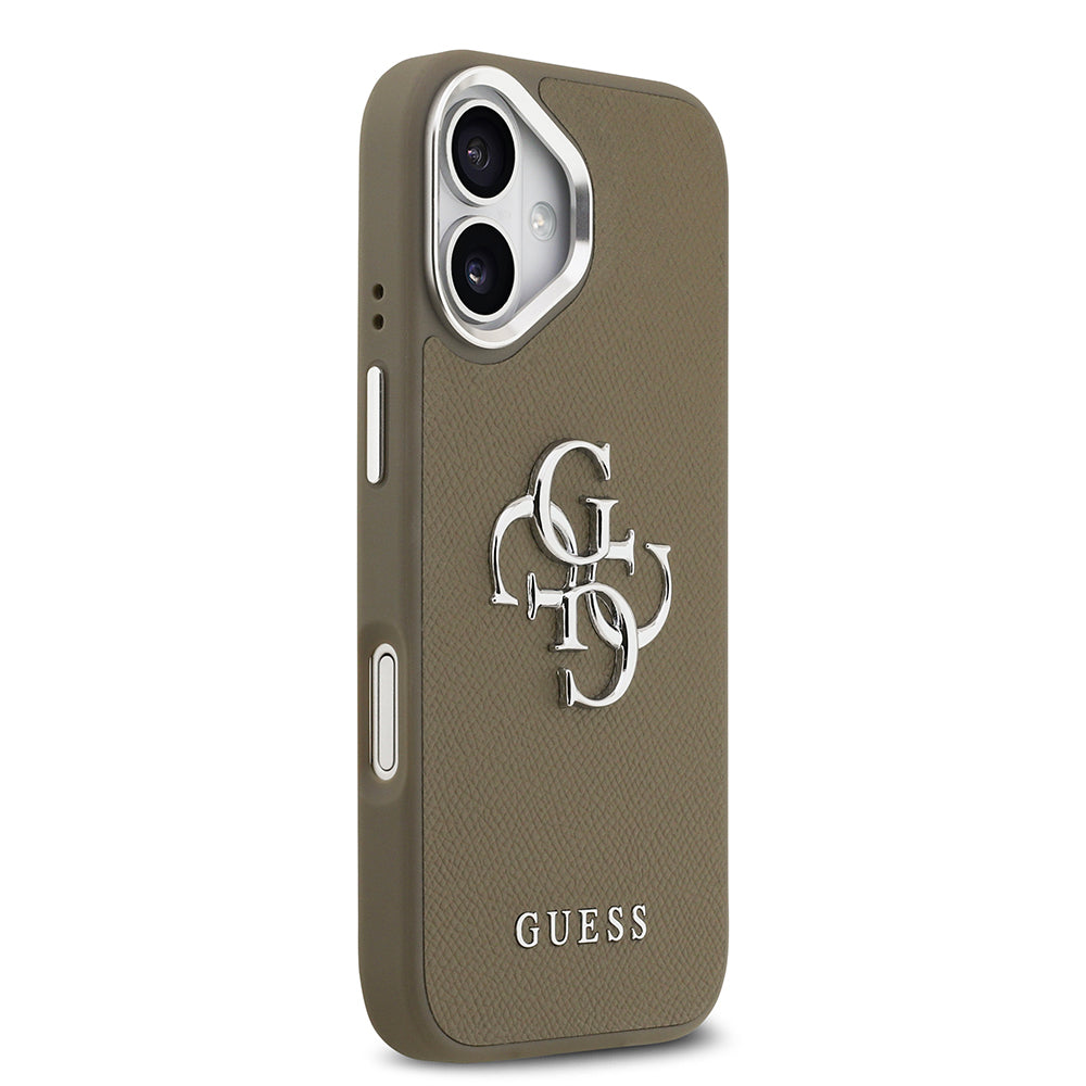 iPhone 17 Kılıf Guess Orijinal Lisanslı Grained 4G Metal Büyük Logolu Kılıf