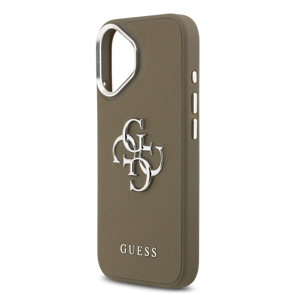 iPhone 17 Kılıf Guess Orijinal Lisanslı Grained 4G Metal Büyük Logolu Kılıf
