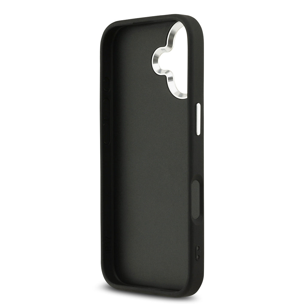 iPhone 17 Kılıf Guess Orijinal Lisanslı Gümüş Metal Kamera Çerçeveli 4G Desenli Metal Büyük 4G ve Yazı Logolu Kılıf