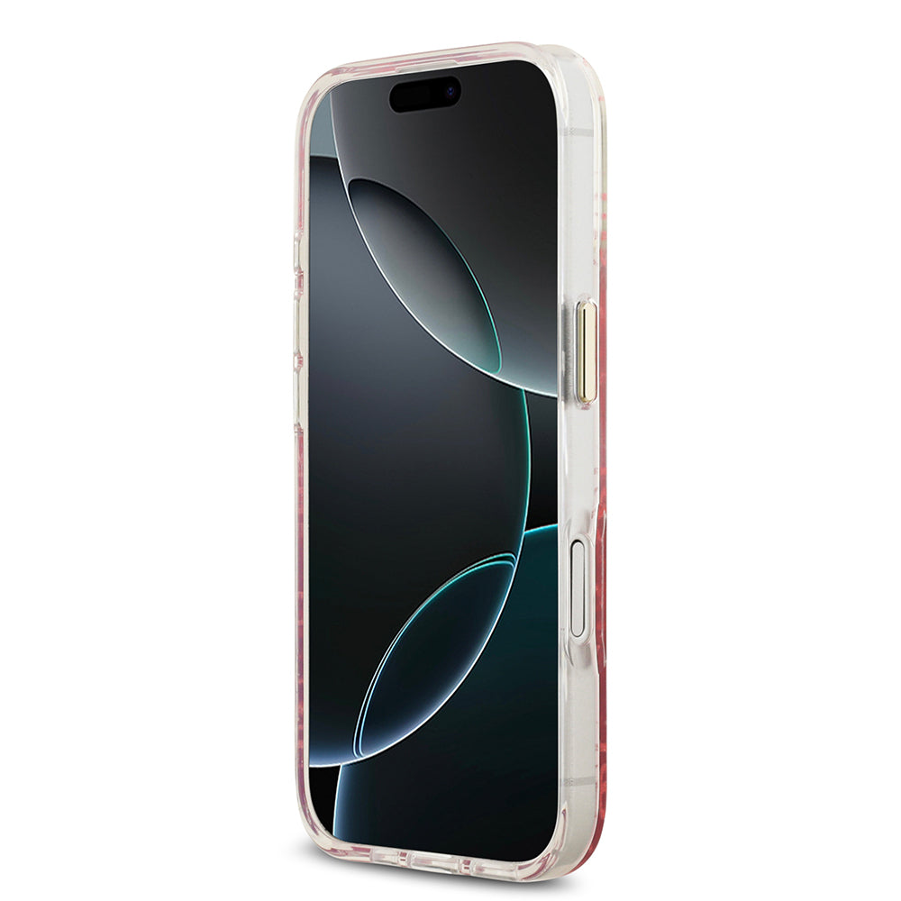 iPhone 17 Kılıf Guess Orijinal Lisanslı M-safe Şarj Özellikli 4G Desenli Simli Silikon Kılıf