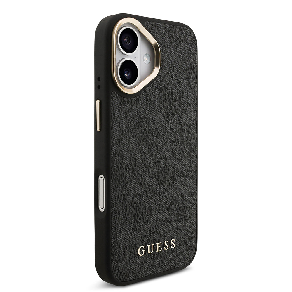 iPhone 17 Kılıf Guess Orijinal Lisanslı M-safe Şarj Özellikli 4G Metal Büyük Logolu Kartlıklı Kılıf