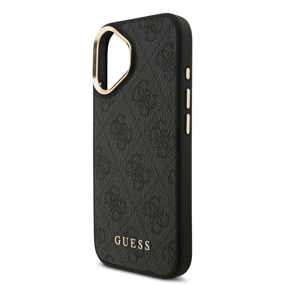 iPhone 17 Kılıf Guess Orijinal Lisanslı M-safe Şarj Özellikli 4G Metal Büyük Logolu Kartlıklı Kılıf