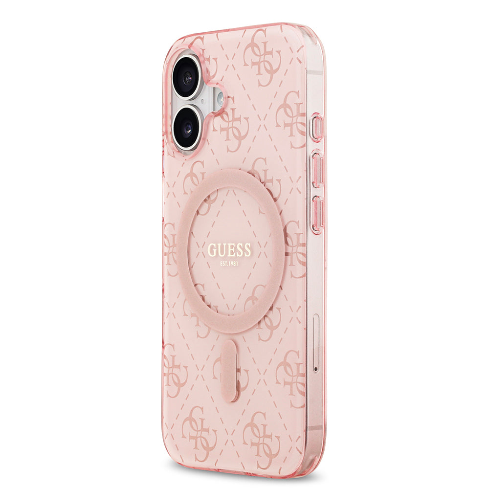 iPhone 17 Kılıf Guess Orijinal Lisanslı M-safe Şarj Özellikli IML Baskılı Klasik Logolu 4G Desenli Kılıf