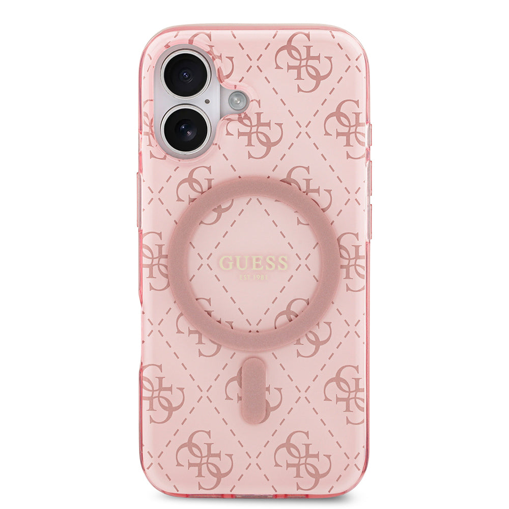 iPhone 17 Kılıf Guess Orijinal Lisanslı M-safe Şarj Özellikli IML Baskılı Klasik Logolu 4G Desenli Kılıf