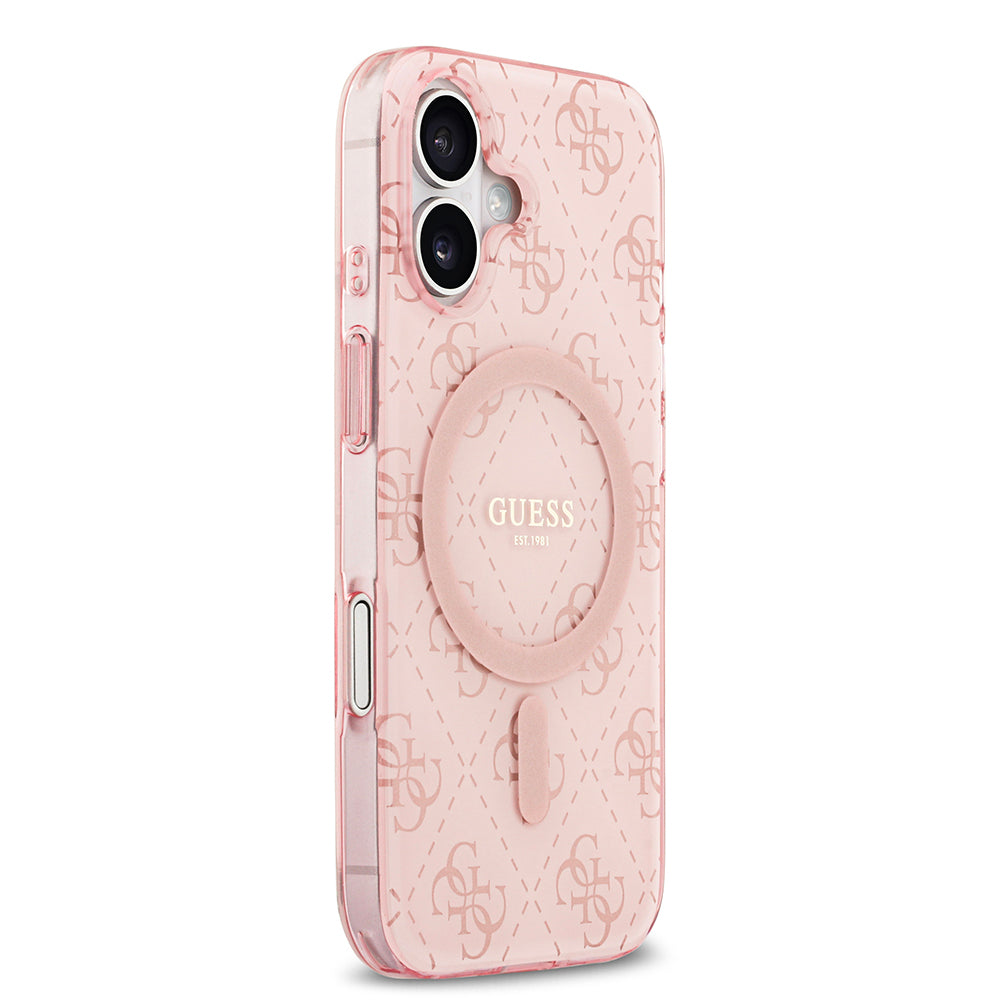 iPhone 17 Kılıf Guess Orijinal Lisanslı M-safe Şarj Özellikli IML Baskılı Klasik Logolu 4G Desenli Kılıf