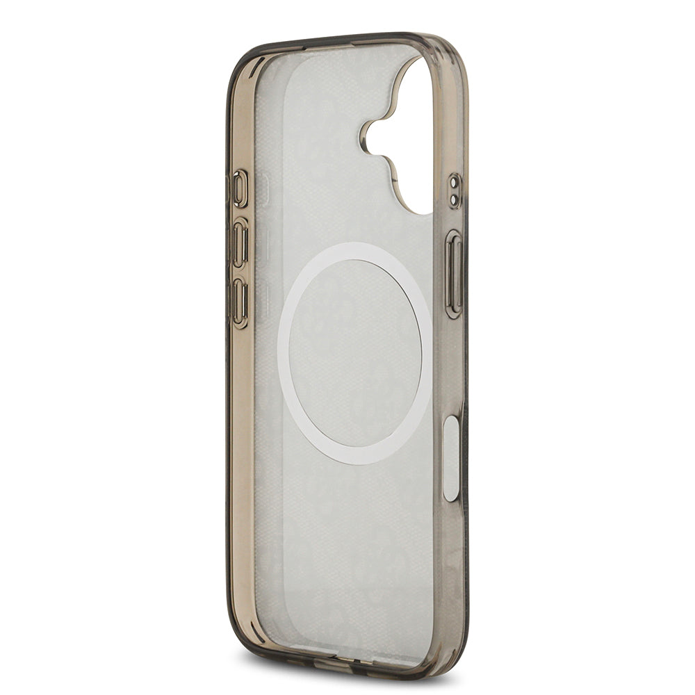 iPhone 17 Kılıf Guess Orijinal Lisanslı M-safe Şarj Özellikli IML Peony ve 4G Desenli Klasik Logolu Kılıf