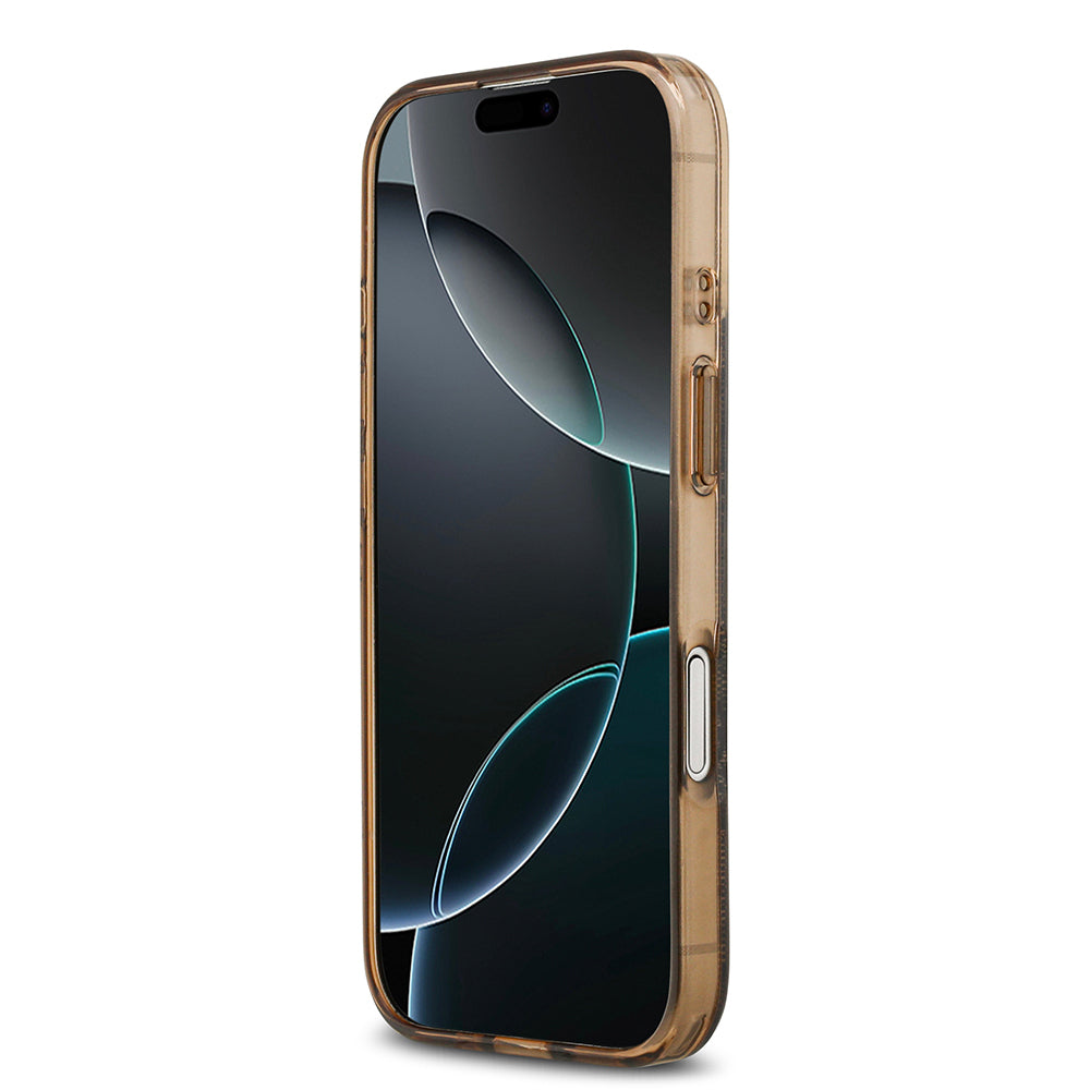 iPhone 17 Kılıf Guess Orijinal Lisanslı M-safe Şarj Özellikli IML Peony ve 4G Desenli Klasik Logolu Kılıf