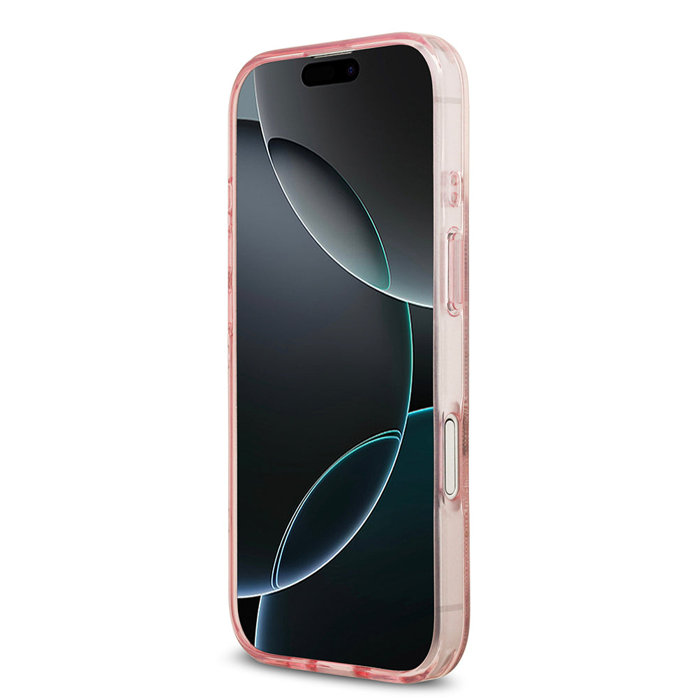 iPhone 17 Kılıf Guess Orijinal Lisanslı M-safe Şarj Özellikli IML Peony ve 4G Desenli Klasik Logolu Kılıf