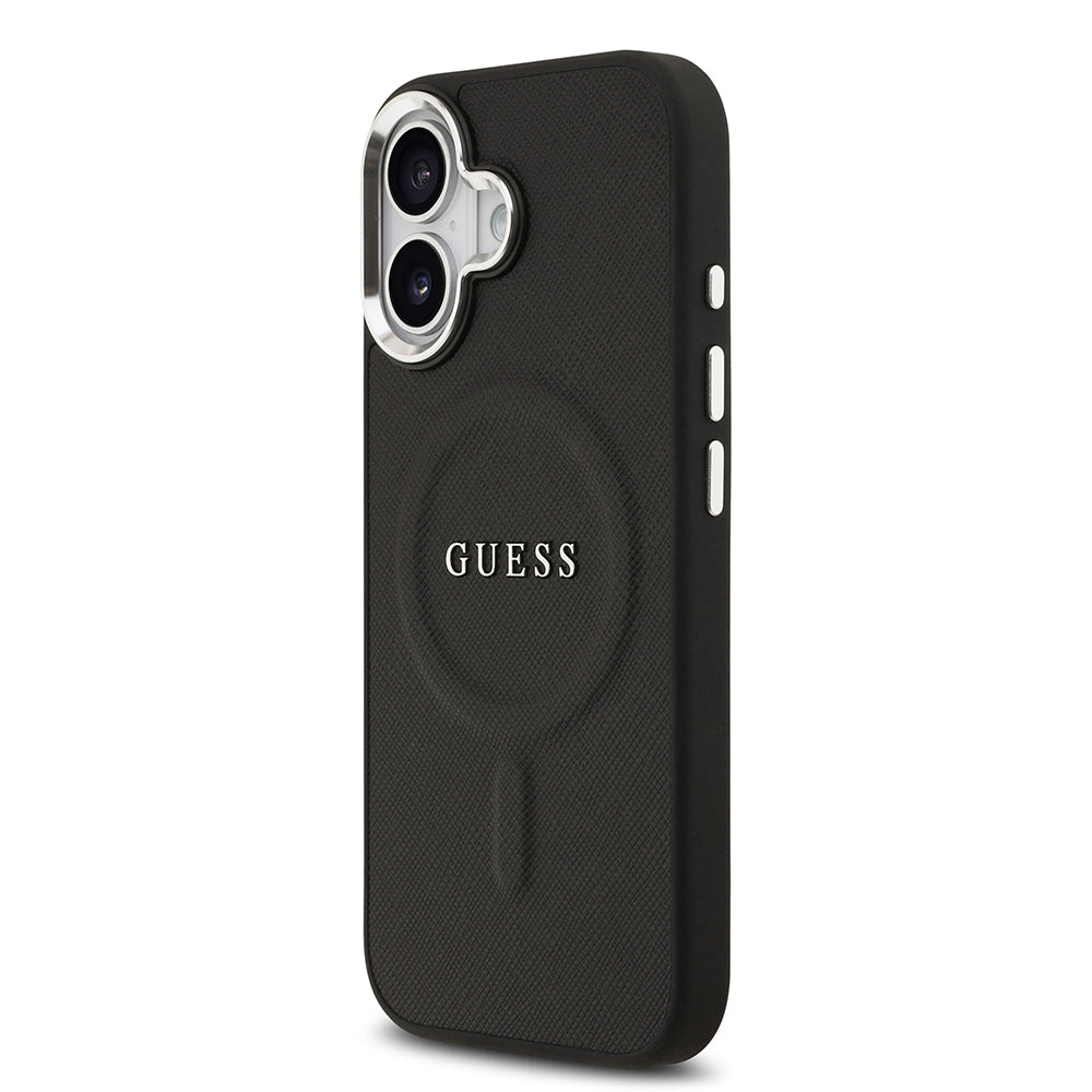 iPhone 17 Kılıf Guess Orijinal Lisanslı M-safe Şarj Özellikli Klasik Yazı Logolu PU Deri Kılıf