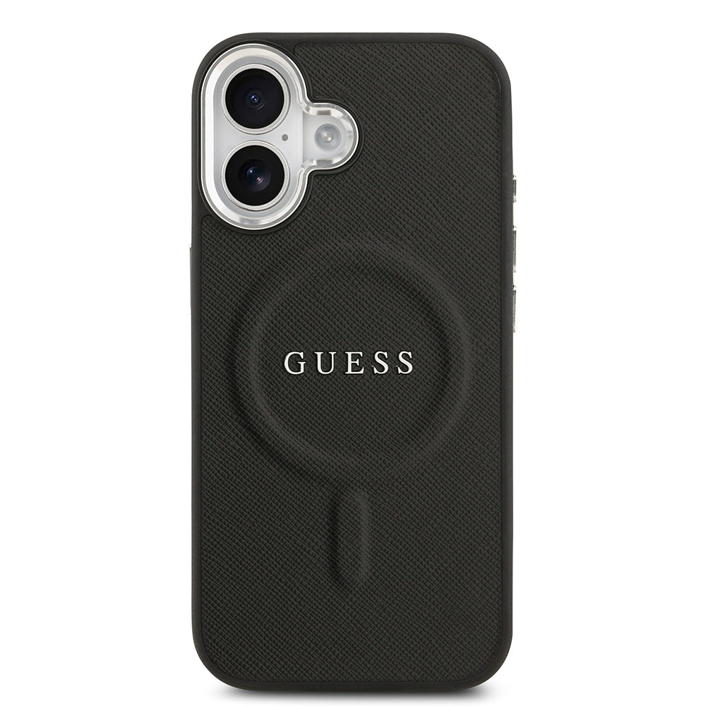 iPhone 17 Kılıf Guess Orijinal Lisanslı M-safe Şarj Özellikli Klasik Yazı Logolu PU Deri Kılıf