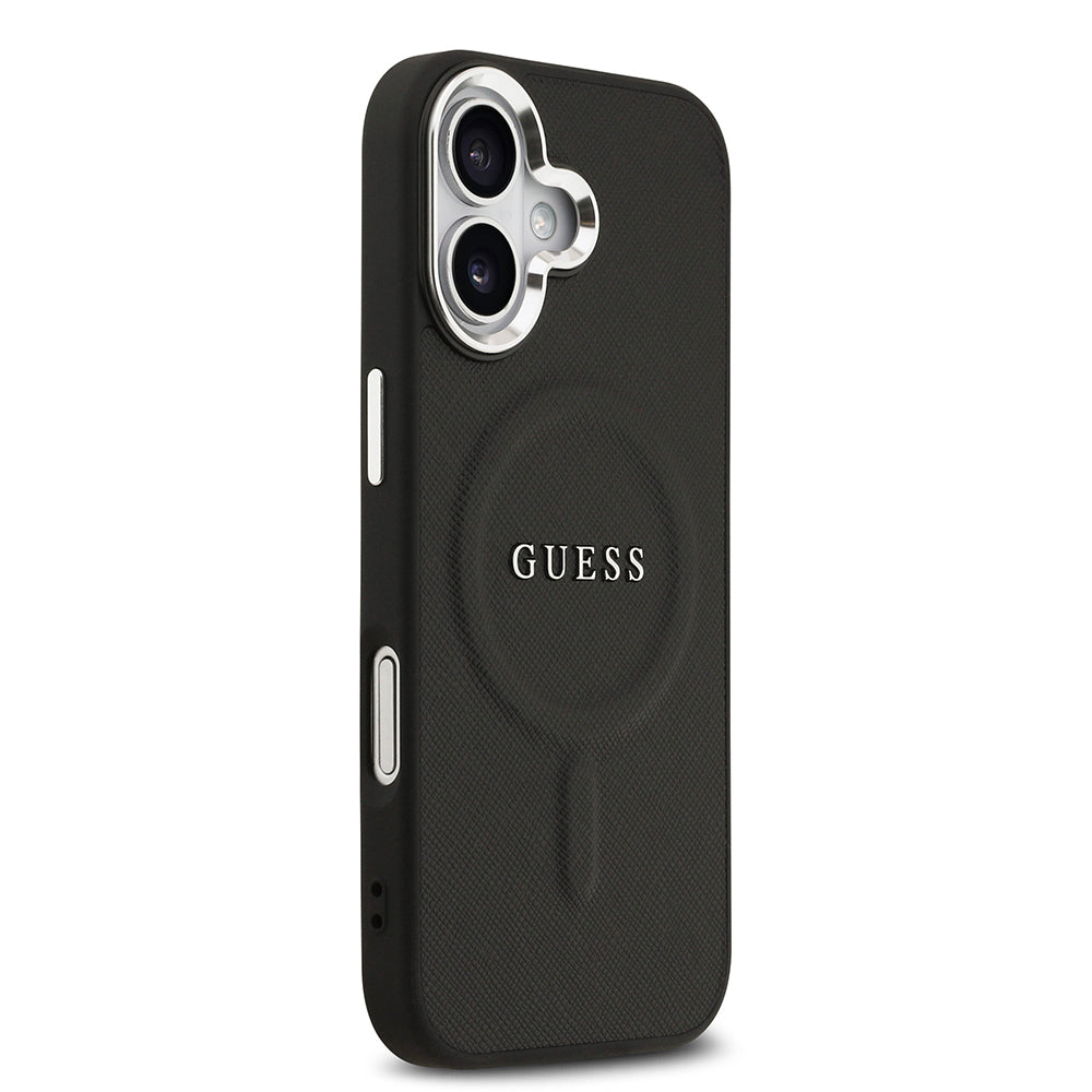 iPhone 17 Kılıf Guess Orijinal Lisanslı M-safe Şarj Özellikli Klasik Yazı Logolu PU Deri Kılıf