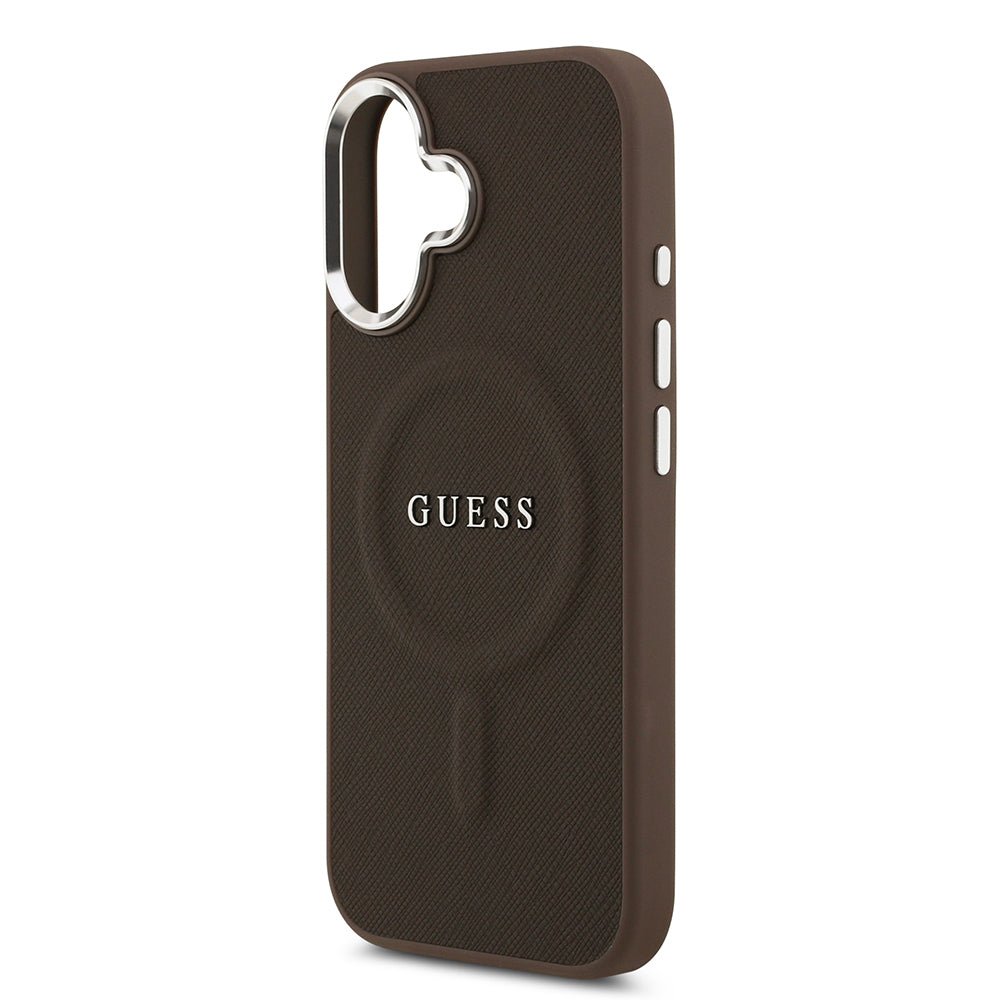 iPhone 17 Kılıf Guess Orijinal Lisanslı M-safe Şarj Özellikli Klasik Yazı Logolu PU Deri Kılıf