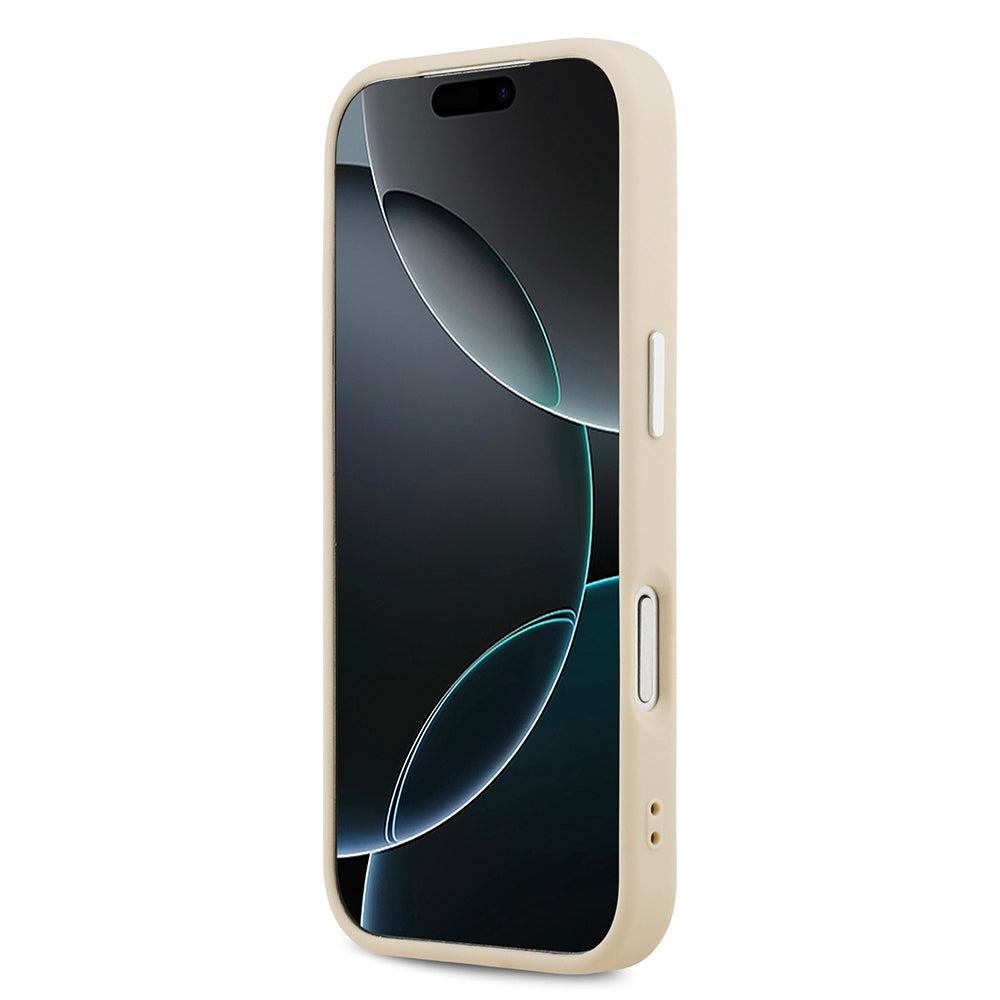 iPhone 17 Kılıf Guess Orijinal Lisanslı M-safe Şarj Özellikli Sıcak Baskılı Klasik Yazı Logolu PU Deri Peony Kılıf