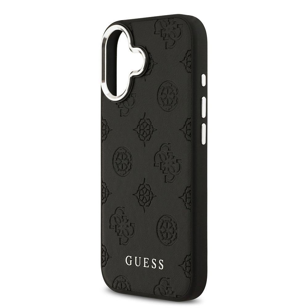 iPhone 17 Kılıf Guess Orijinal Lisanslı M-safe Şarj Özellikli Sıcak Baskılı Klasik Yazı Logolu PU Deri Peony Kılıf