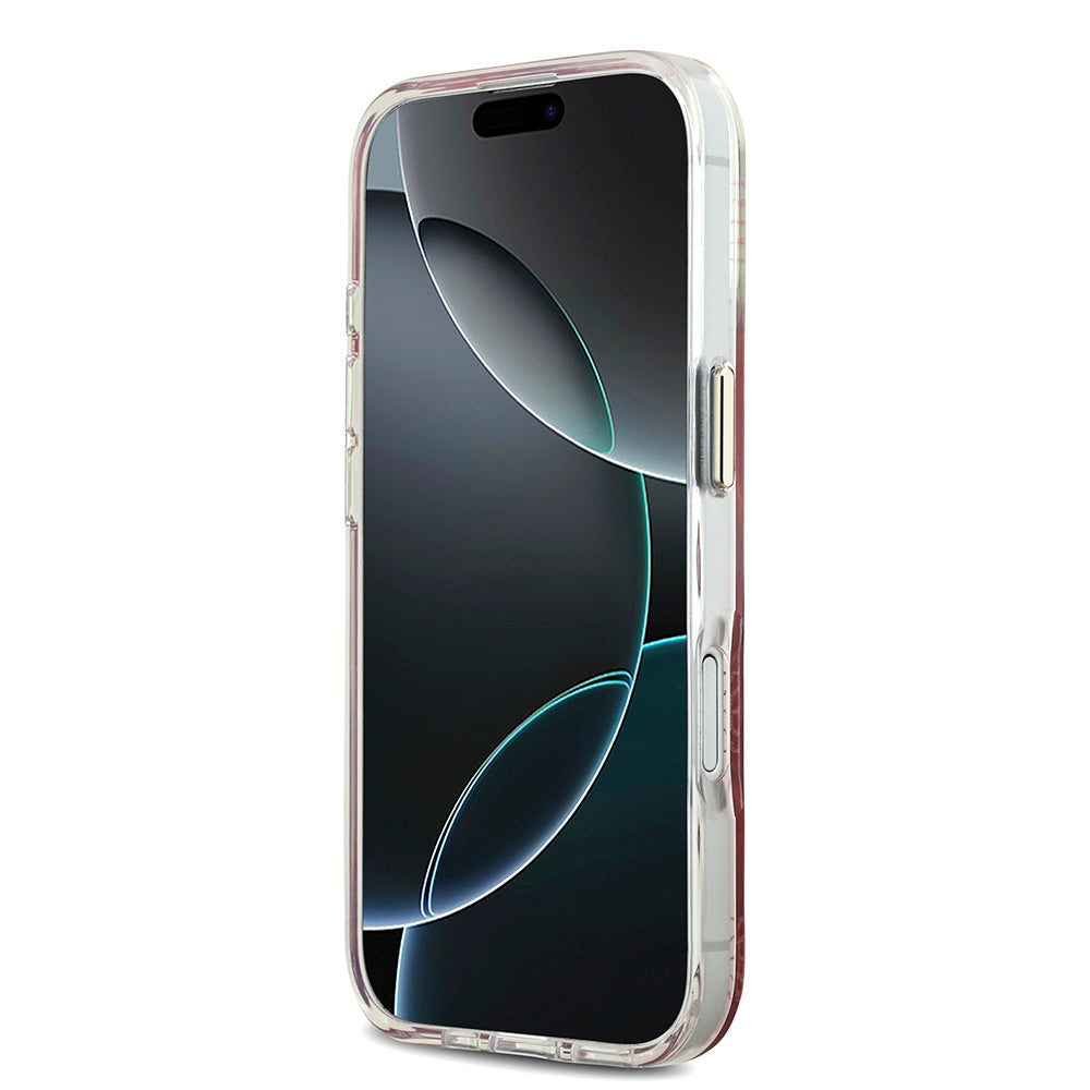 iPhone 17 Kılıf Guess Orijinal Lisanslı M-safe Şarj Özellikli Simli Peony Desenli Silikon Kılıf