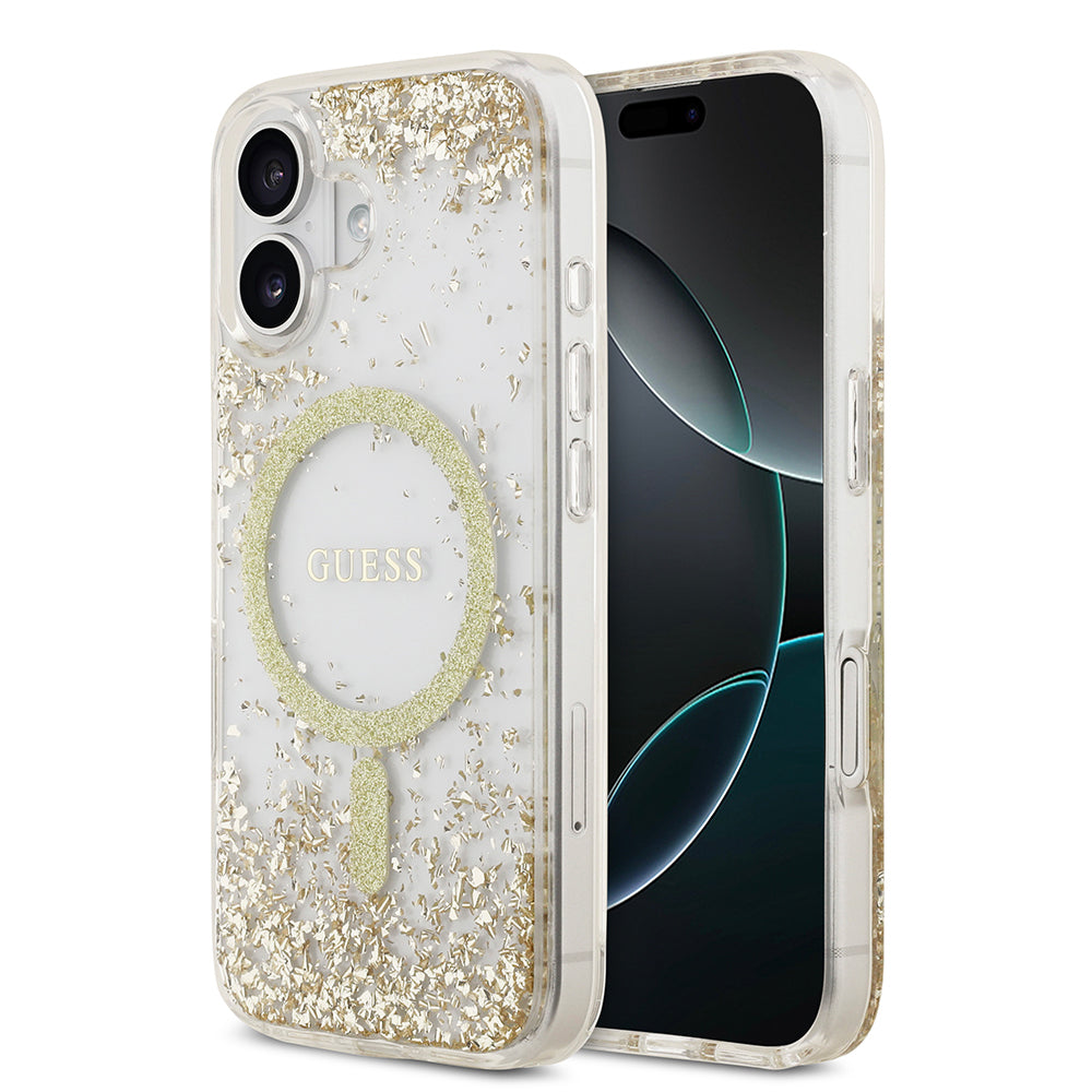 iPhone 17 Kılıf Guess Orijinal Lisanslı M-safe Şarj Özellikli Transparan Resin Bottom Kılıf