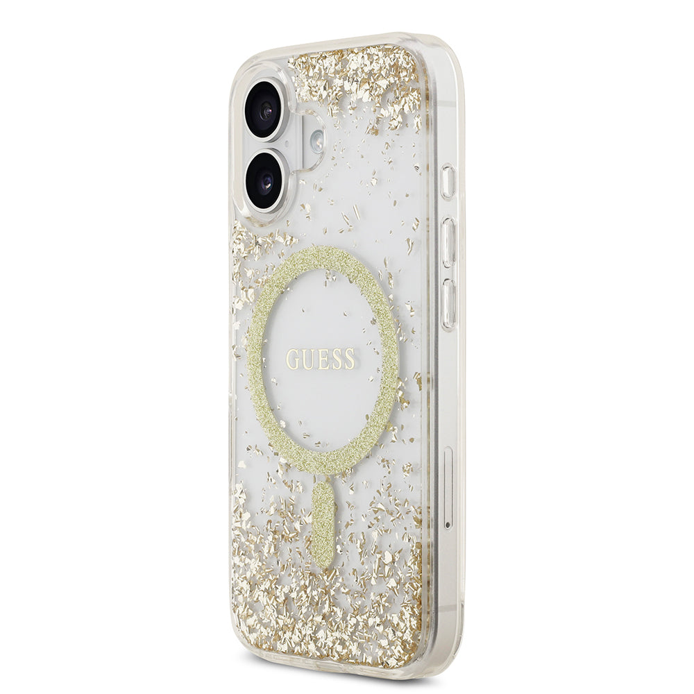 iPhone 17 Kılıf Guess Orijinal Lisanslı M-safe Şarj Özellikli Transparan Resin Bottom Kılıf