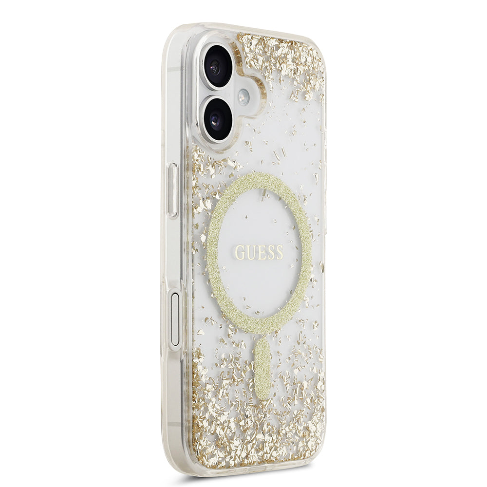 iPhone 17 Kılıf Guess Orijinal Lisanslı M-safe Şarj Özellikli Transparan Resin Bottom Kılıf