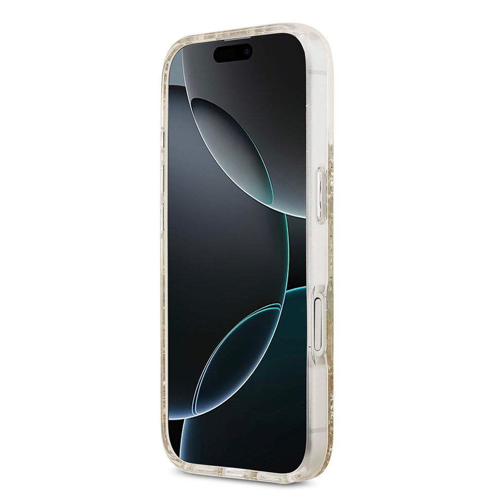 iPhone 17 Kılıf Guess Orijinal Lisanslı M-safe Şarj Özellikli Transparan Resin Bottom Kılıf