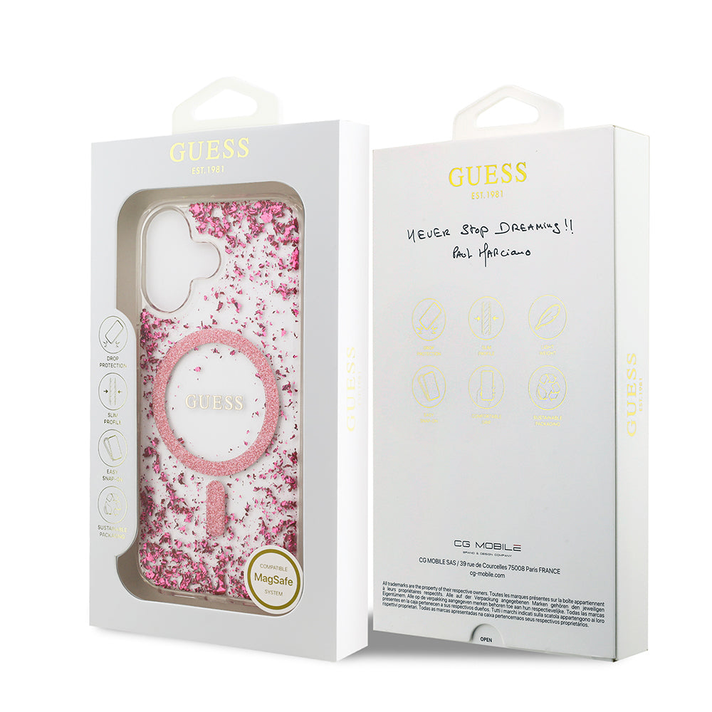 iPhone 17 Kılıf Guess Orijinal Lisanslı M-safe Şarj Özellikli Transparan Resin Bottom Kılıf