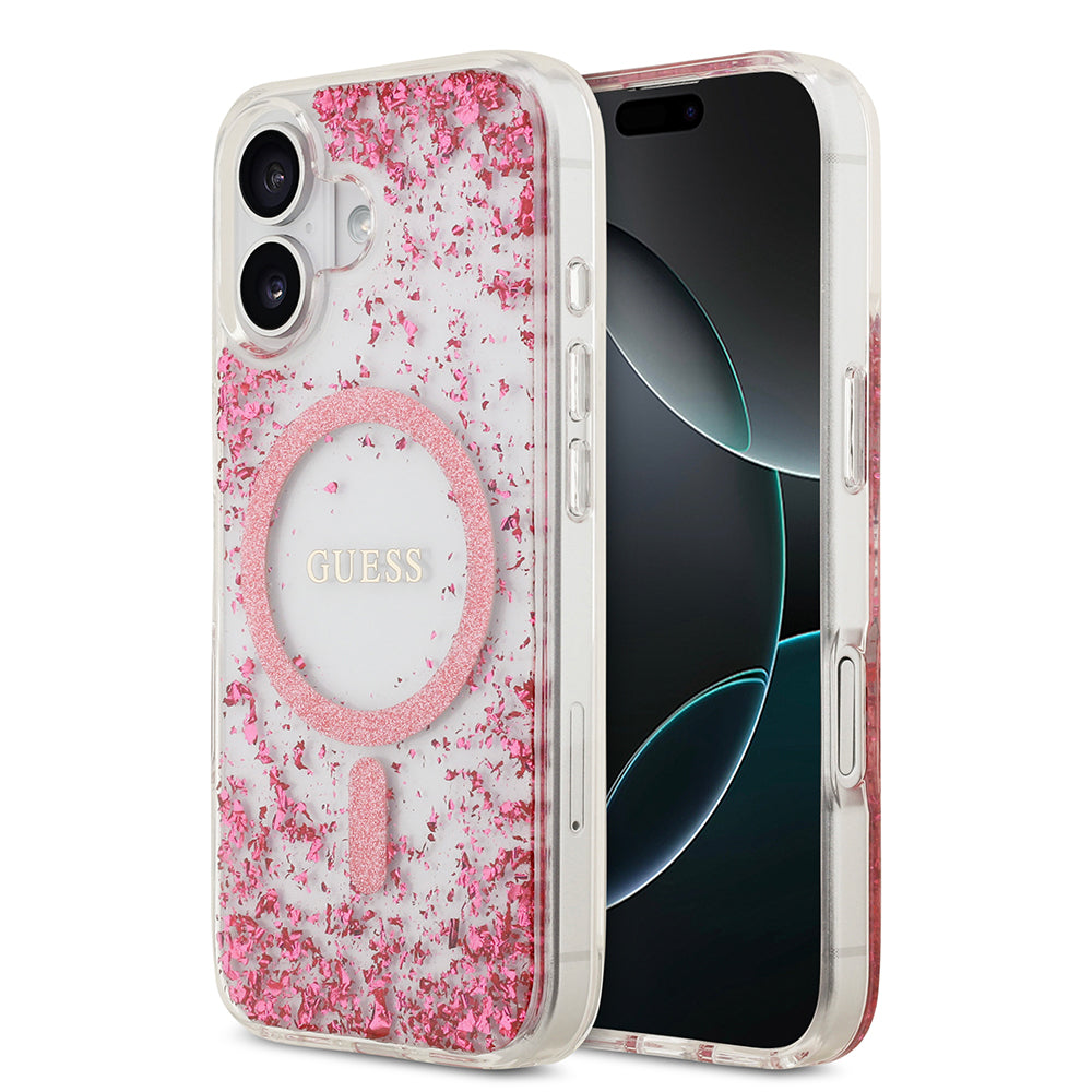 iPhone 17 Kılıf Guess Orijinal Lisanslı M-safe Şarj Özellikli Transparan Resin Bottom Kılıf