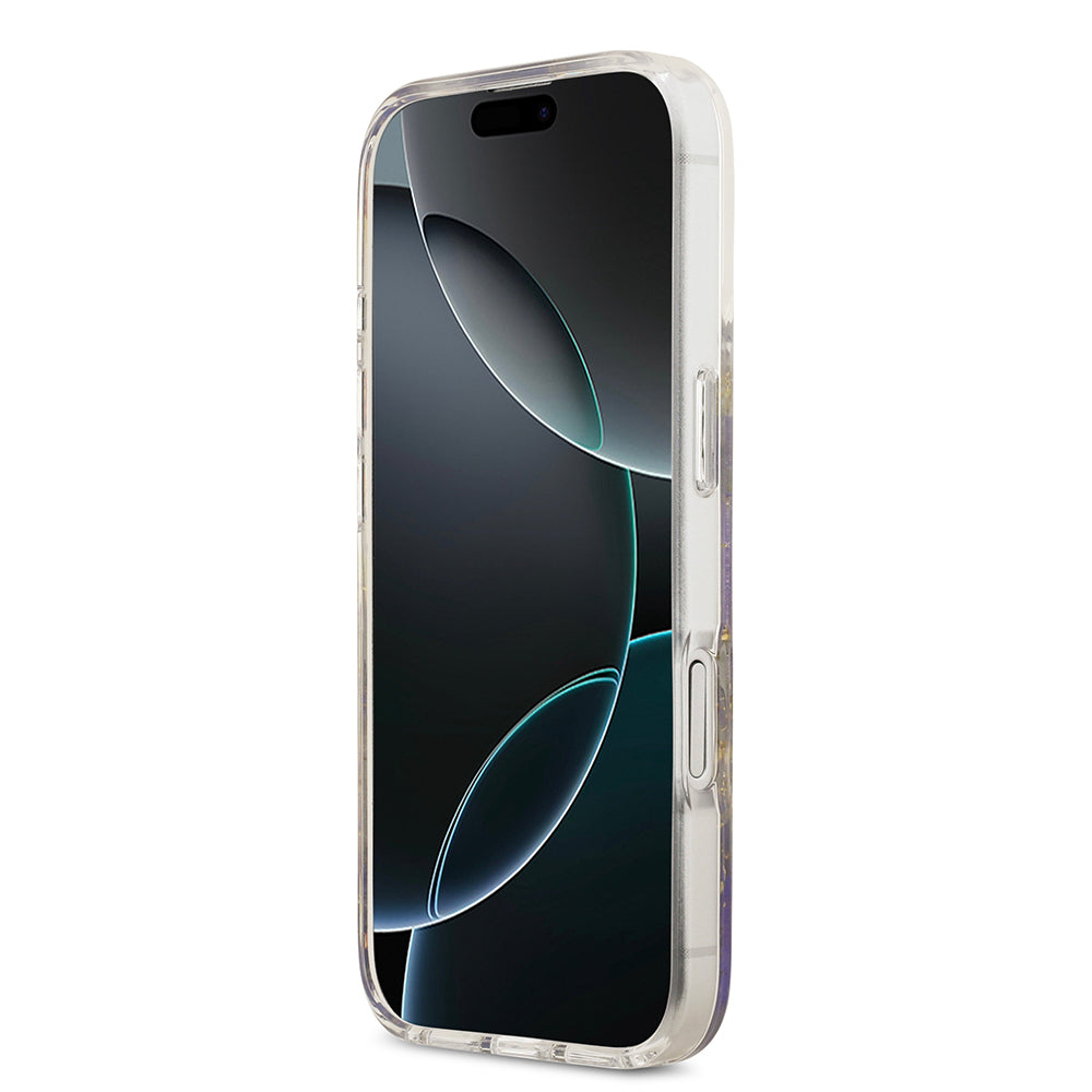 iPhone 17 Kılıf Guess Orijinal Lisanslı M-safe Şarj Özellikli Transparan Resin Flowers Kılıf