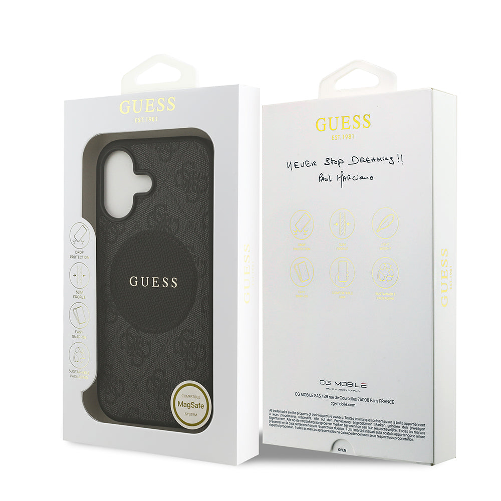 iPhone 17 Kılıf Guess Orijinal Lisanslı M-safe Şarj Özellikli Yazı Logolu Circle Classic Kılıf