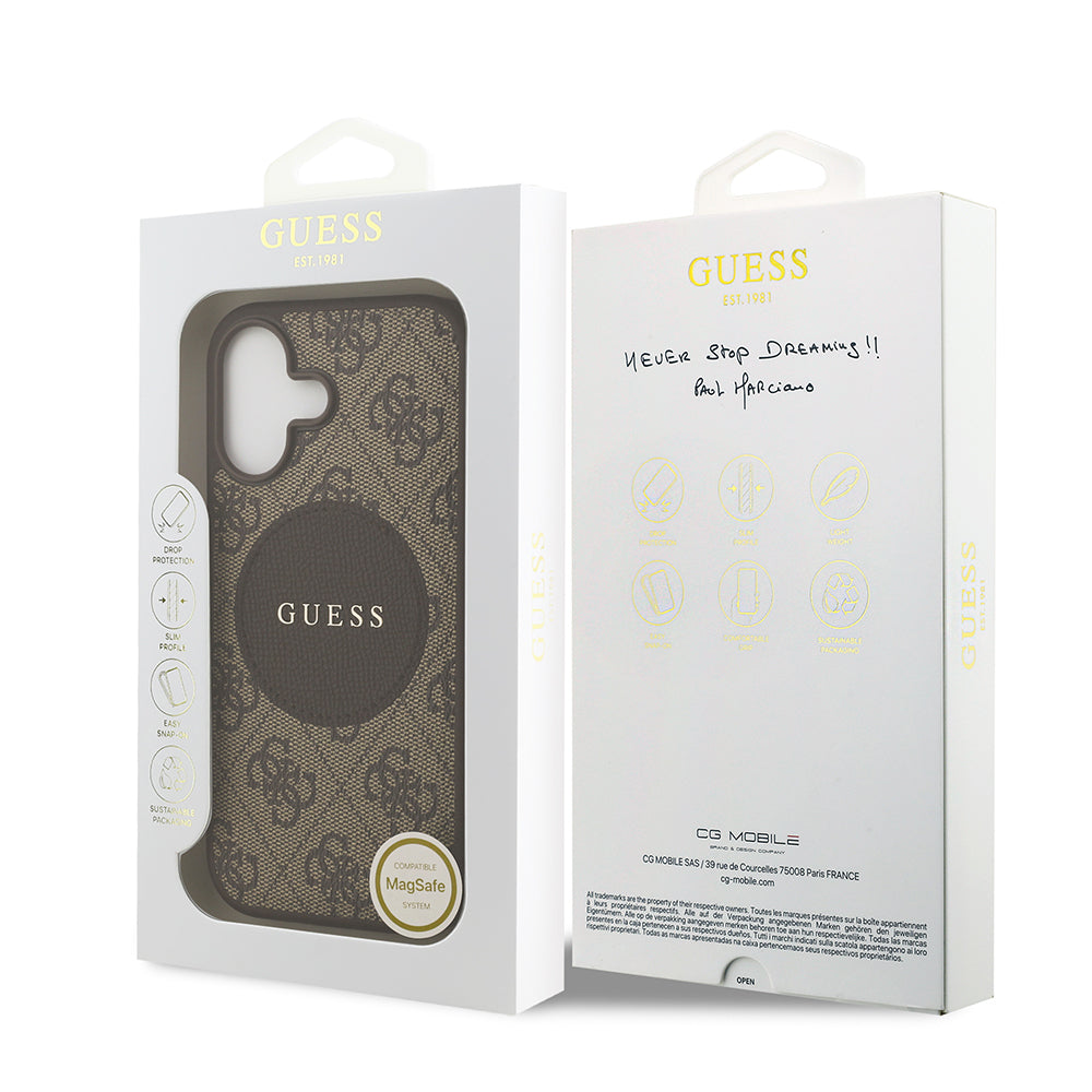 iPhone 17 Kılıf Guess Orijinal Lisanslı M-safe Şarj Özellikli Yazı Logolu Circle Classic Kılıf
