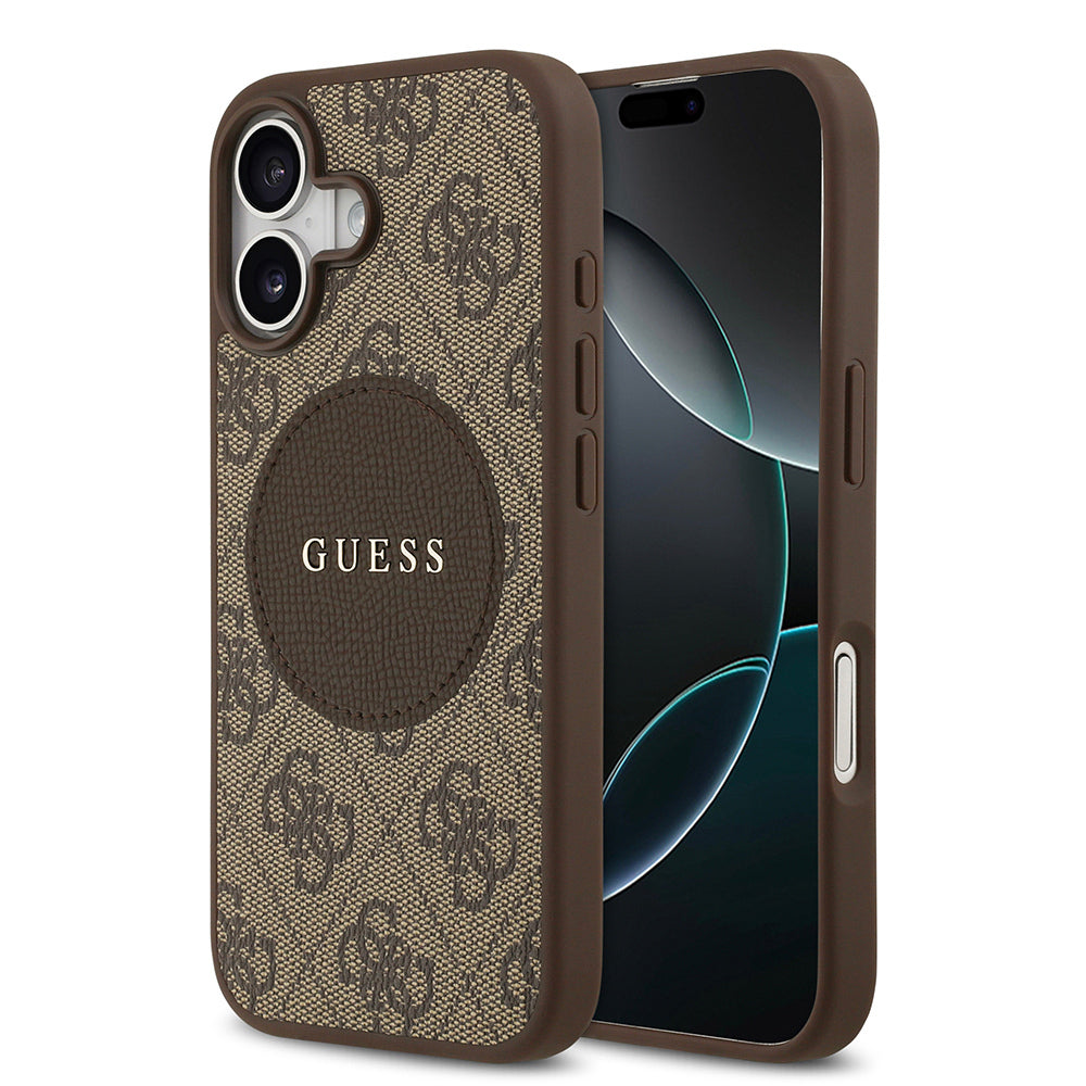 iPhone 17 Kılıf Guess Orijinal Lisanslı M-safe Şarj Özellikli Yazı Logolu Circle Classic Kılıf