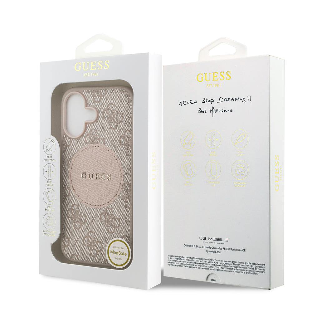 iPhone 17 Kılıf Guess Orijinal Lisanslı M-safe Şarj Özellikli Yazı Logolu Circle Classic Kılıf