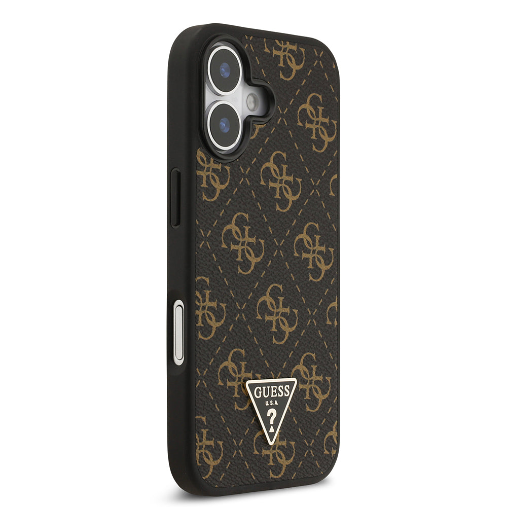iPhone 17 Kılıf Guess Orijinal Lisanslı PU Deri 4G Desenli Üçgen Logolu Kılıf
