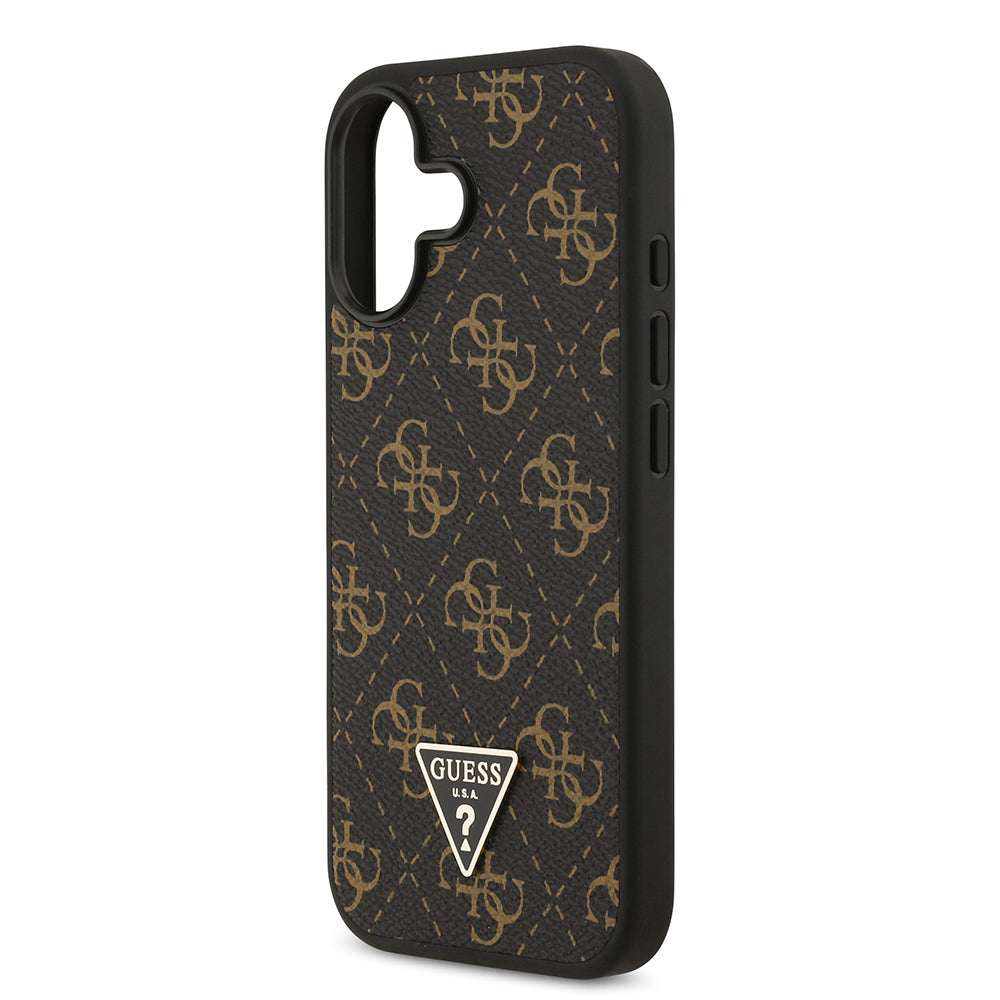 iPhone 17 Kılıf Guess Orijinal Lisanslı PU Deri 4G Desenli Üçgen Logolu Kılıf