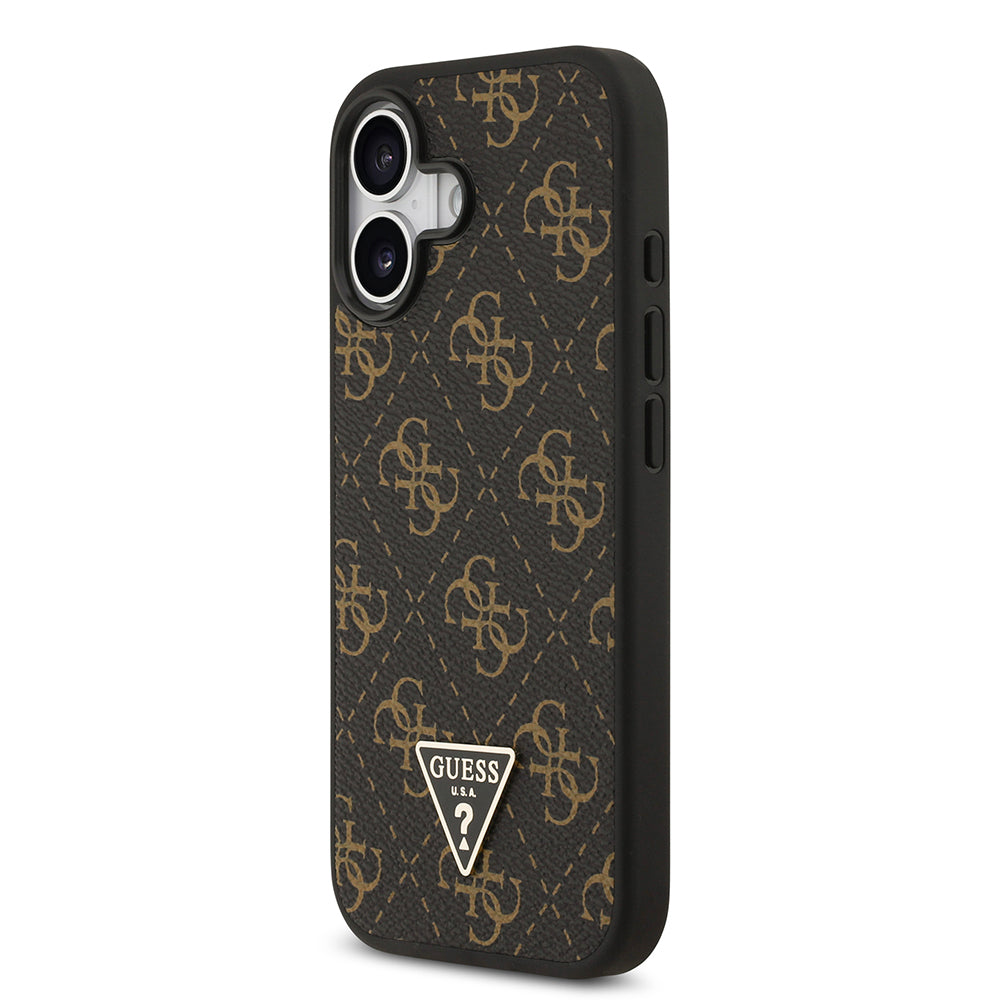iPhone 17 Kılıf Guess Orijinal Lisanslı PU Deri 4G Desenli Üçgen Logolu Kılıf