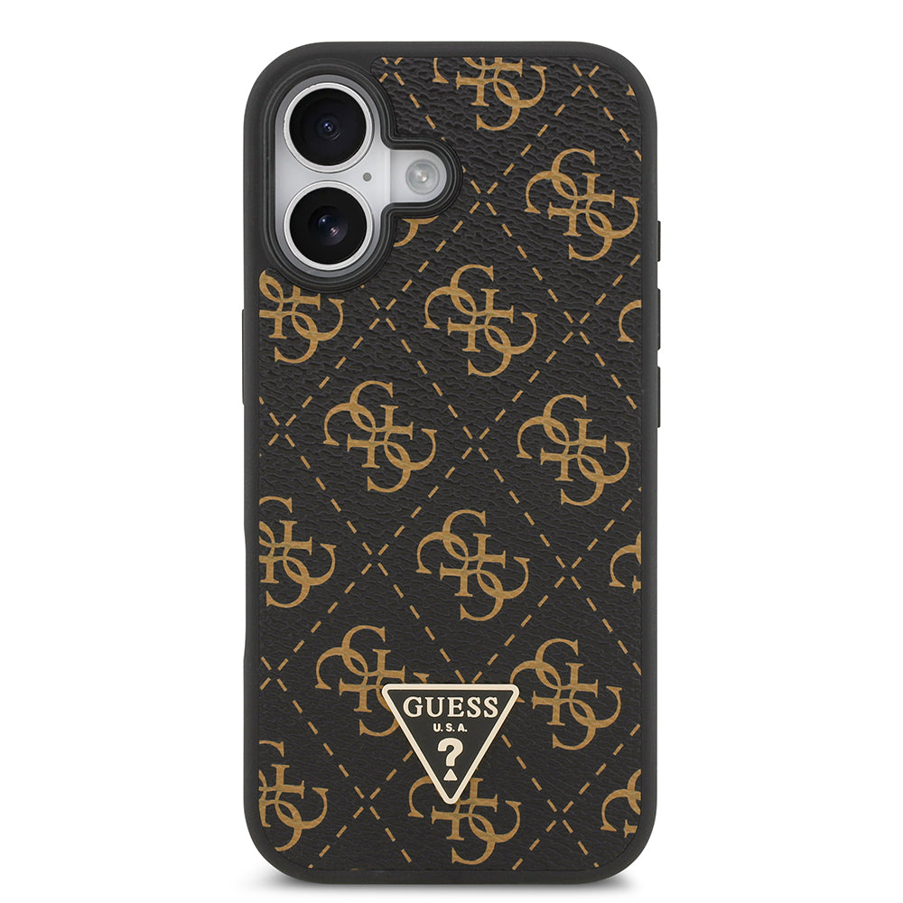 iPhone 17 Kılıf Guess Orijinal Lisanslı PU Deri 4G Desenli Üçgen Logolu Kılıf