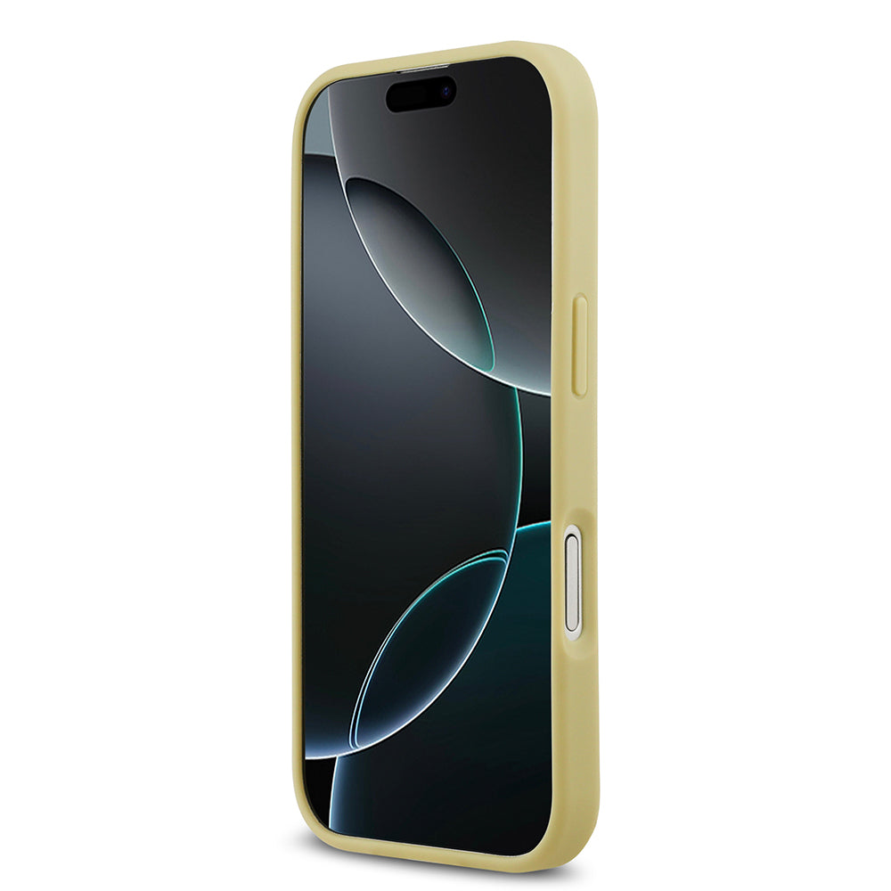 iPhone 17 Kılıf Guess Orijinal Lisanslı Taşlı Arka Yüzey Üçgen Logolu Kılıf