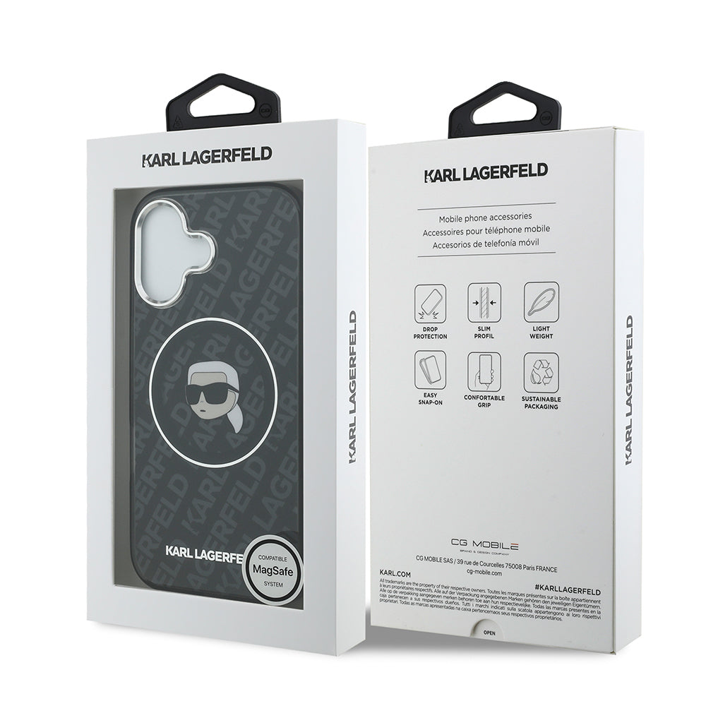 iPhone 17 Kılıf Karl Lagerfeld Orijinal Lisanslı IML Baskılı KL Heads Kılıf